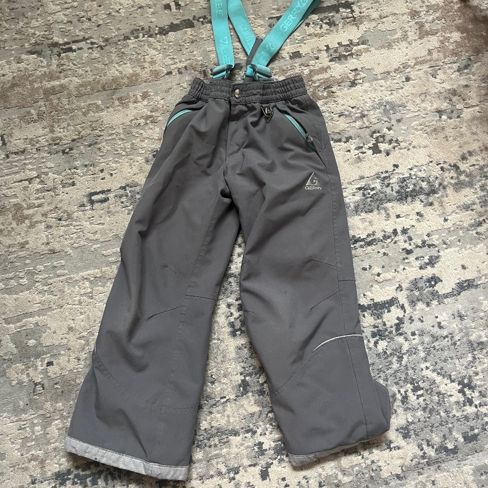 Gerry Youth Performance Snow Pant & Removable Suspenders Charcoal Small 7/8
